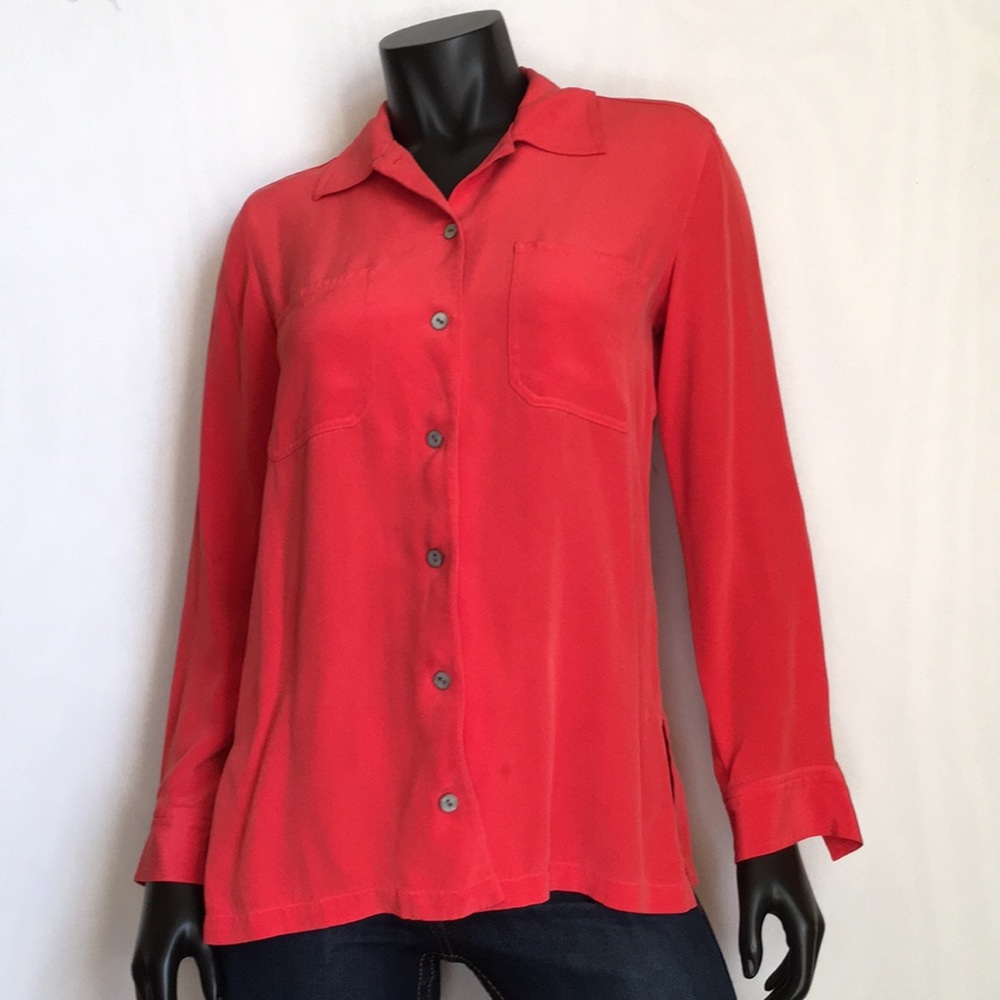 CHICO’S DESIGN 100% SILK LONG SLEEVE BLOUSE SIZE 0